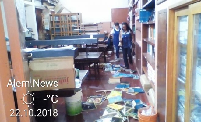 Destrozaron cantina y parte de la biblioteca del Polivalente